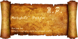 Metykó Petra névjegykártya