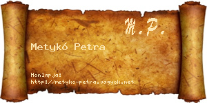 Metykó Petra névjegykártya